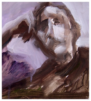"Autoportret", akryl na papierze, 40/50 cm