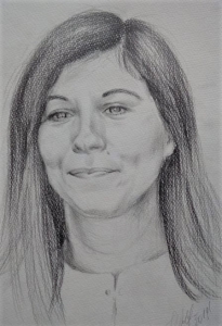 portret kobiety, format A3, ołówek