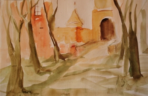 "Zamek w Szymbarku", akwarela A4